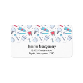 Zähne und Tools - Zahnarztadresse Adressaufkleber