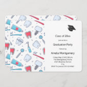 Zähne und Tools Zahnmuster-Abschluss Einladung (Vorne/Hinten)