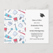 Zähne und Tools Zahnmuster-Abschluss Einladungspostkarte (Vorderseite)