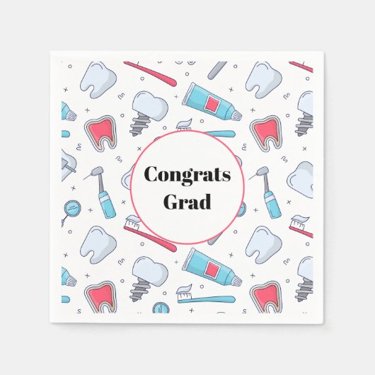 Zähne und Tools Zahnmuster-Abschluss Serviette (Vorderseite)