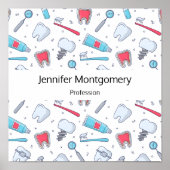 Zähne und Werkzeuge - Dental Pattern Business Poster (Vorne)