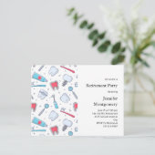 Zähne und Werkzeuge für die elterliche Pflege von  Einladungspostkarte (Stehend Vorderseite)