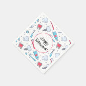 Zähne und Werkzeuge für die elterliche Pflege von Serviette (Ecke)