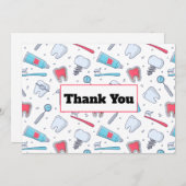 Zähne und Werkzeuge Zahnarzt Dankeskarte (Vorne/Hinten)