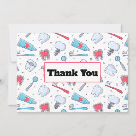 Zähne und Werkzeuge Zahnarzt Dankeskarte
