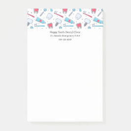 Zähne und Werkzeuge Zahnarzt Post-it Klebezettel