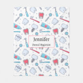 Zähne und Werkzeuge Zahnmuster Fleecedecke (Vorderseite)