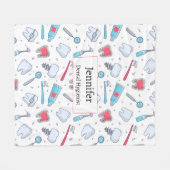 Zähne und Werkzeuge Zahnmuster Fleecedecke (Vorderseite (Horizontal))