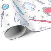 Zähne und Werkzeuge Zahnmuster Geschenkpapier (Rolleneckpunkt)