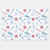 Zähne und Werkzeuge Zahnmuster Geschenkpapier Set (Vorderseite 2)