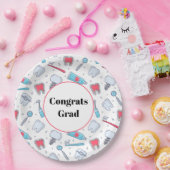 Zähne und Werkzeuge Zahnmuster Glückwunsch Grad Pappteller (Party)