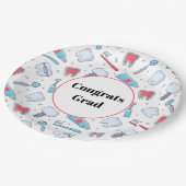 Zähne und Werkzeuge Zahnmuster Glückwunsch Grad Pappteller (Schrägansicht)