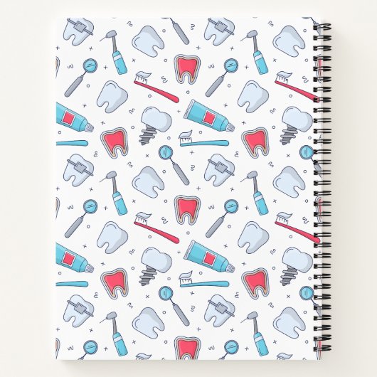 Zähne und Werkzeuge Zahnmuster Notizblock (Rückseite)