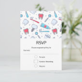 Zähne und Werkzeuge Zahnmuster RSVP Karte (Stehend Vorderseite)