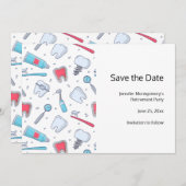 Zähne und Werkzeuge Zahnmuster Save The Date (Vorne/Hinten)