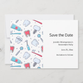 Zähne und Werkzeuge Zahnmuster Save The Date