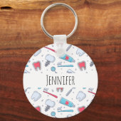 Zähne und Werkzeuge Zahnmuster Schlüsselanhänger (Vorderseite)