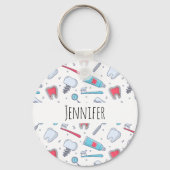 Zähne und Werkzeuge Zahnmuster Schlüsselanhänger (Rückseite)