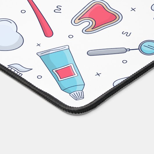 Zähne und Werkzeuge Zahnmuster Schreibtischunterlage (Ecke)