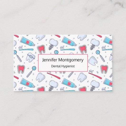 Zähne und Werkzeuge Zahnmuster Visitenkarte (Vorderseite)