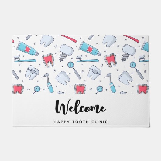 Zähne und Werkzeuge - Ziermuster Willkommen Fußmatte (Vorderseite)