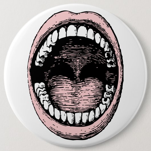 Zähne und Zungentasten Button (Vorderseite)