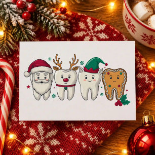 Zähne Weihnachten Zahnarzt Santa Rentiere Hygienik