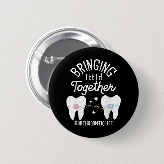 Zähne zusammenbringen - Kieferorthopäden Button (Vorne & Hinten)