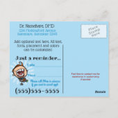 Zahnersatz Erinnerung Individualisierbares Promo Postkarte (Rückseite)