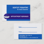 Zahnersatz Erinnerung Pädiatrische Zahnärzte Visitenkarte (Vorne/Hinten)