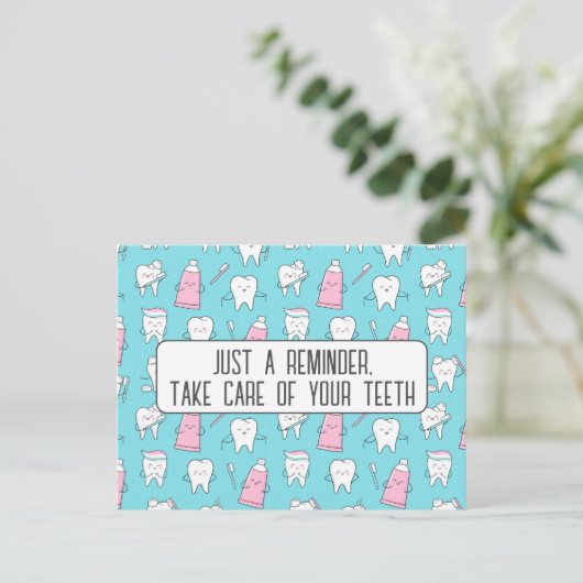 Zahnersatz Erinnerung Postkarte (Stehend Vorderseite)