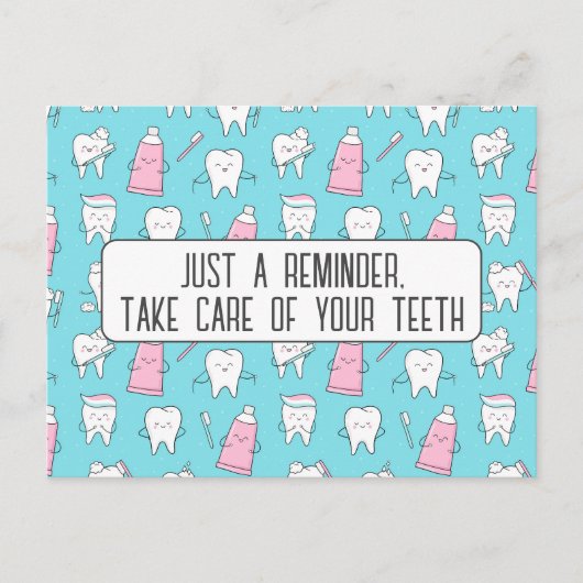 Zahnersatz Erinnerung Postkarte (Vorderseite)