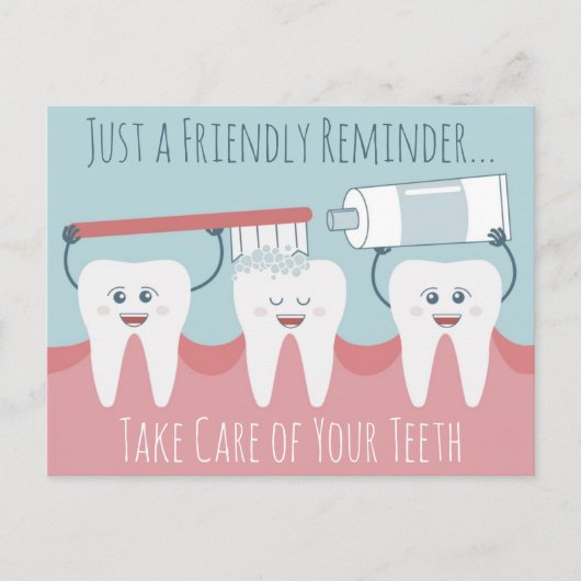 Zahnersatz Erinnerung Postkarte (Vorderseite)