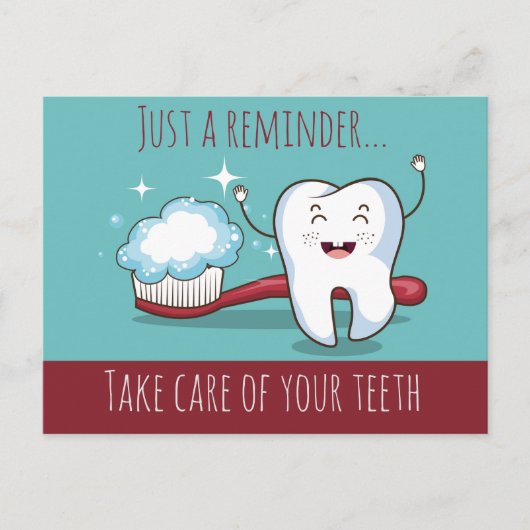 Zahnersatz Erinnerung Postkarte (Vorderseite)