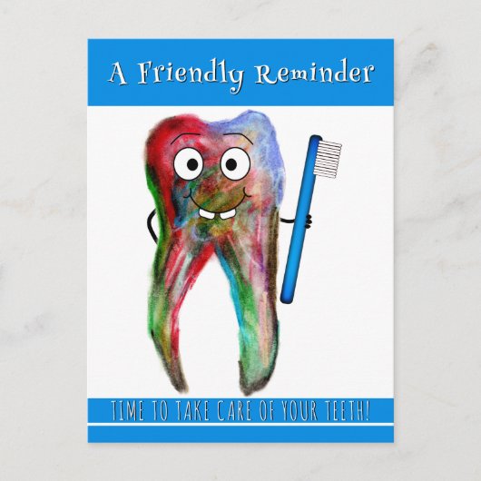 Zahnersatz Erinnerung Postkarte (Vorderseite)