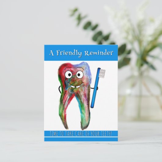 Zahnersatz Erinnerung Postkarte (Stehend Vorderseite)