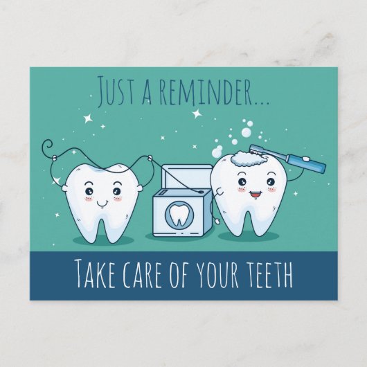 Zahnersatz Erinnerung Postkarte (Vorderseite)