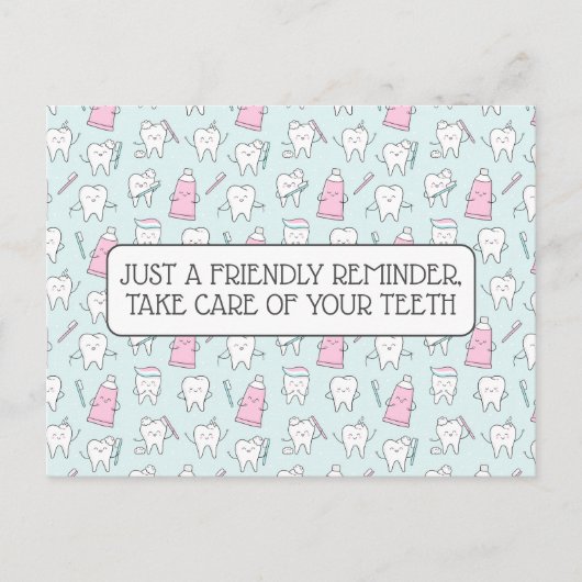 Zahnersatz Erinnerung Postkarte (Vorderseite)