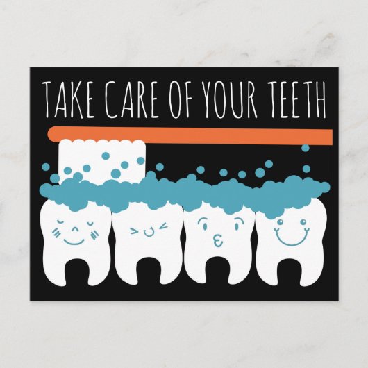 Zahnersatz Erinnerung Postkarte (Vorderseite)