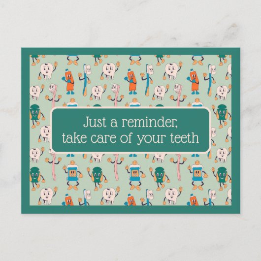 Zahnersatz Erinnerung Postkarte (Vorderseite)
