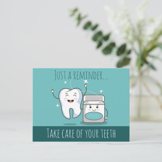 Zahnersatz Erinnerung Postkarte (Stehend Vorderseite)