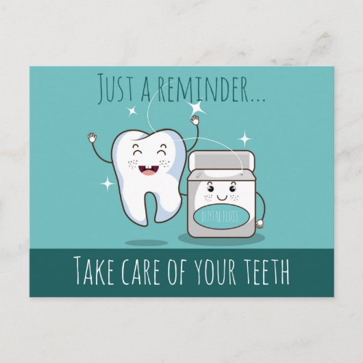 Zahnersatz Erinnerung Postkarte (Vorderseite)