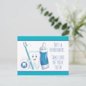 Zahnersatz Erinnerung Postkarte (Stehend Vorderseite)