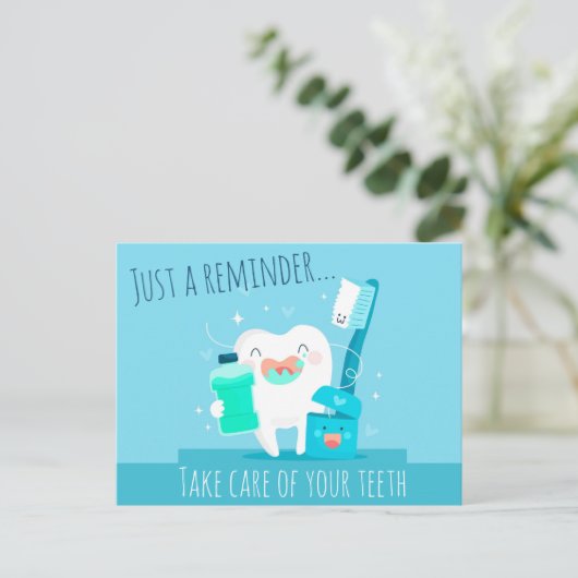 Zahnersatz Erinnerung Postkarte (Stehend Vorderseite)