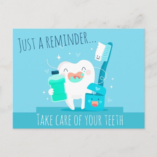 Zahnersatz Erinnerung Postkarte (Vorderseite)
