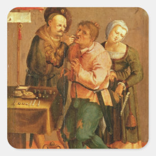 Zahnertrag Quadratischer Aufkleber