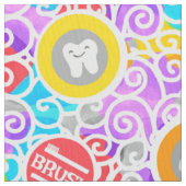 Zahnfantasy Doodle Regenbogen Farbe Stoff (Nahaufnahme)