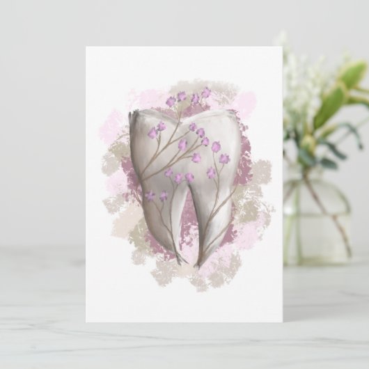 Zahnfarbe. Zahnarzt, Zahnarzt, Zahnmedizin. Gesche Einladung (Stehend Vorderseite)