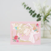 Zahnfee-niedlicher Schlafkissenmünze Postkarte (Stehend Vorderseite)