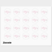 Zahnfee pink runder aufkleber (Blatt)